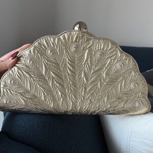 Kate Spade Gold Peacock Clutch